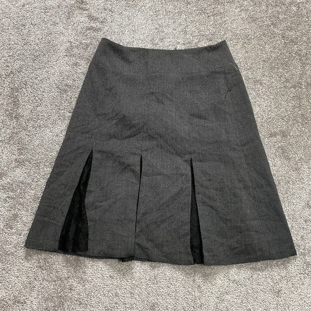 Conrad C Collection Skirt Womens 10 Dark Gray Slits A Line Knee Length Vintage